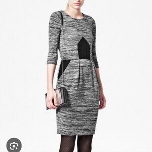 French Connection Fast City Space Dress Pockets Bodycon Mini Spring Retro Office
